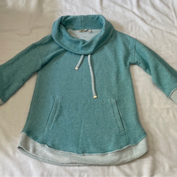 Soft Surroundings XS Santorini Shores Pullover Top Blue Casual Coastal Lounge - Picture 4 of 9